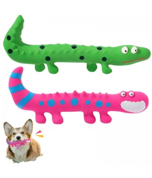 Pet Chew Toy Vocal Cat Dog Accompany Molar Lizard Chameleon Latex Train Bite-resistant Squeak Latex OPP Durable ORIGINAL CW-754