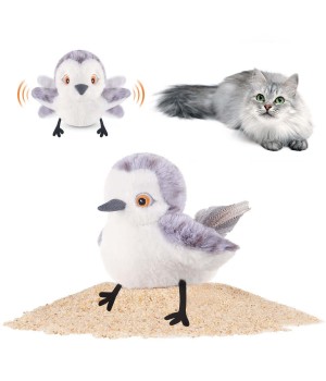 Cat Toys Flapping Bird Lifelike Birds Chirp Rechargeable Touch Activated Interactive Cat Toy