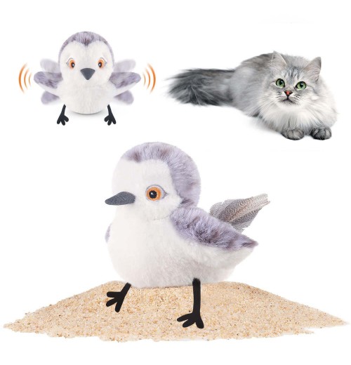 Cat Toys Flapping Bird Lifelike Birds Chirp Rechargeable Touch Activated Interactive Cat Toy