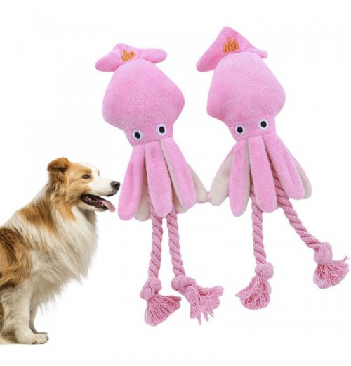 Pet Cuttlefish Plush Toy Pet Training Cartoon Squeaky Dog Toy Cute Soft Sleeping Companion Plush Toys