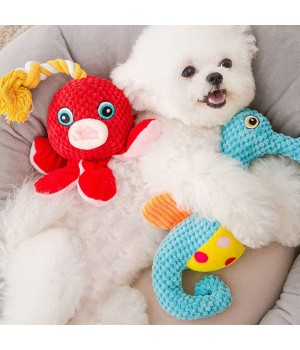 Soft Pet Toy Stuffed Animal Durable Pet Chew Squeak Plush Interactive Chew Dog Plush Toys