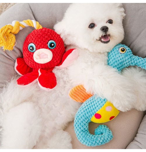 Soft Pet Toy Stuffed Animal Durable Pet Chew Squeak Plush Interactive Chew Dog Plush Toys