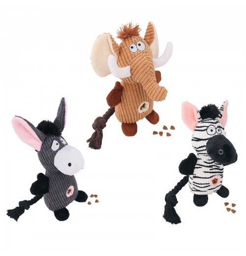 2024 Interactive Cotton Rope Pet Plush Toys Cute Squeaky Bite Dog Chew and Donkey Toy with Bag Packaging