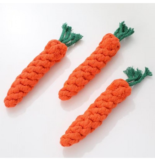 Wholesale Pet Dog Bite Chew Toys Carrot Cotton Rope Toys Dog Clean Teeth Molars Bite Resistant Knot Pet Toys