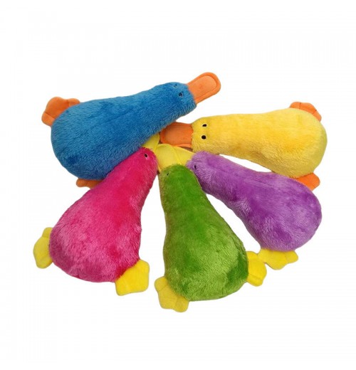 Pet Duck Shape Dog Plush Toy Grinding Teeth Cleaning Bite Resistant Chew Training Cat Squeaky Toy