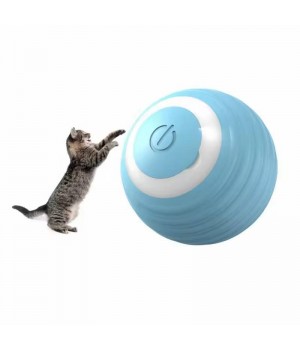 Smart Rechargeable Electric Catnip Ball Toy Durable Wood Interactive Pet Toy with Automatic Gravity Rolling for Cats and Dogs