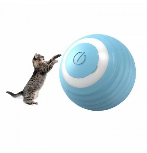 Smart Rechargeable Electric Catnip Ball Toy Durable Wood Interactive Pet Toy with Automatic Gravity Rolling for Cats and Dogs