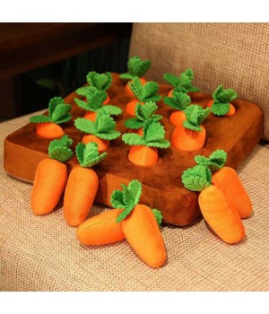 Wooden Dog Toy Self-High Bite-Resistant Educational Toy Radish Vegetable Field Pulling Toy for Cats Helps to Combat Pet Boredom