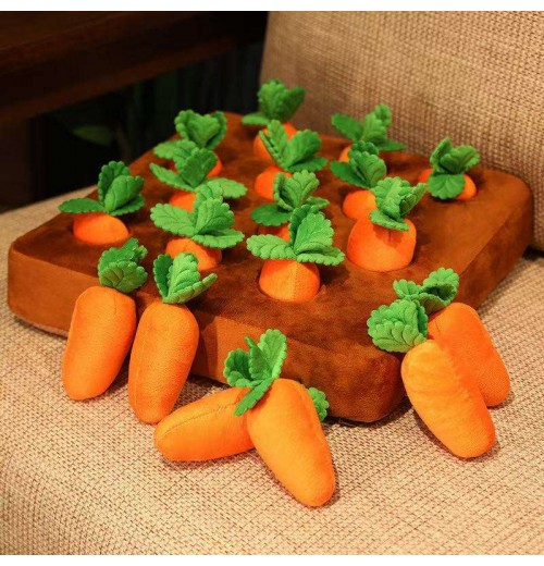 Wooden Dog Toy Self-High Bite-Resistant Educational Toy Radish Vegetable Field Pulling Toy for Cats Helps to Combat Pet Boredom