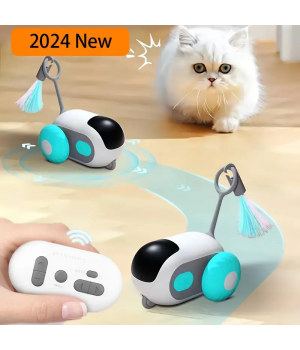 Interactive Smart Electric Remote Control Electric Smart Cat Toy Soothing Little Mouse Cat Teaser Tool Running a sports car