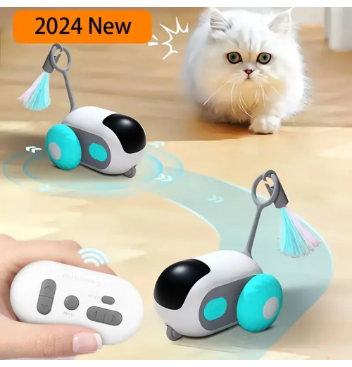 Interactive Smart Electric Remote Control Electric Smart Cat Toy Soothing Little Mouse Cat Teaser Tool Running a sports car