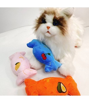 Wholesale Pet Dog Toy Cartoon Cute Candy Luxury Interactive Squeaky Plush Chew Toys For Dog Cat