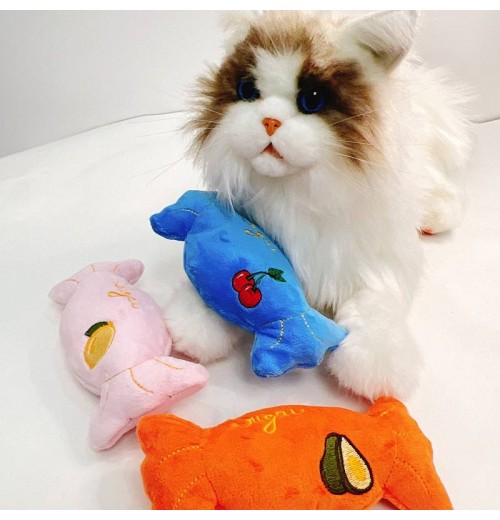 Wholesale Pet Dog Toy Cartoon Cute Candy Luxury Interactive Squeaky Plush Chew Toys For Dog Cat