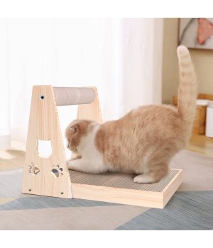 Luxury Pet Cat Furniture Toy Solid Wood Cat Scratcher Post Sisal Multi Function Cat Scratch Post Toys