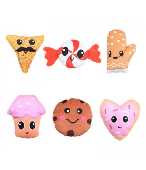 Pet Products Plush Toys for Dogs Cats Creative Baking Shape Interactive Puppy Chew Toy Dog Toys Wholesale