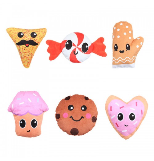 Pet Products Plush Toys for Dogs Cats Creative Baking Shape Interactive Puppy Chew Toy Dog Toys Wholesale