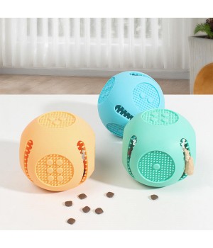 Pet dog toy ball Cat toy outdoor bite resistant puzzle anti-choking teeth clean teeth food grade silicone leakage ball