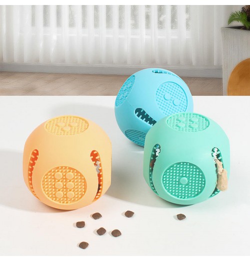 Pet dog toy ball Cat toy outdoor bite resistant puzzle anti-choking teeth clean teeth food grade silicone leakage ball