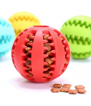 Dog Toy Interactive Durable Soft Rubber Ball Puppy Cat Chew Toys Dog Food Treat Feeder Tooth Cleaning Ball IQ Training Ball