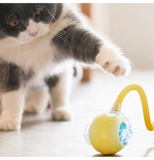 ZMaker New Smart Interactive Cat Toys Ball Automatic Moving Cat Rolling Ball Toy Bird Chirping Cat Rotating Ball Toy