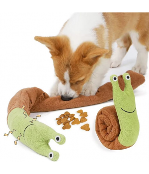 Pet Sniffing Plush Snails Tibetan Food Puzzle Interactive Cat Dog Puzzle Toy Feeder Dog Squeak Toys